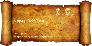 Kapy Dóra névjegykártya